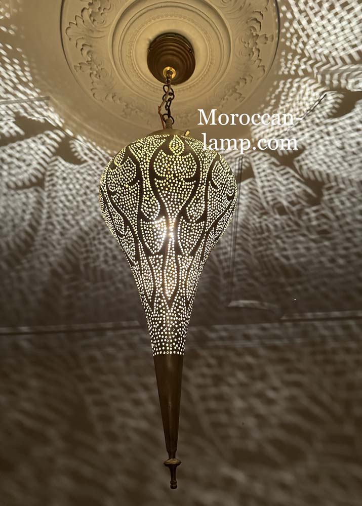 Lustre en laiton marocain de lumière pendante - Depuis